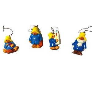 Vintage Eden 1978 Paddington Bear Ornaments set of 4 Rare Collectible
